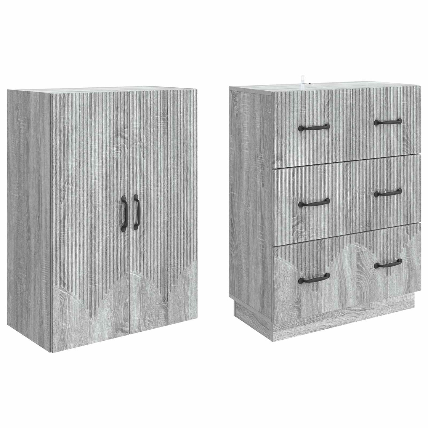 Skapsett 2 pcs Grå Sonoma 66 x 34,5 x 87 cm Konstruert tre