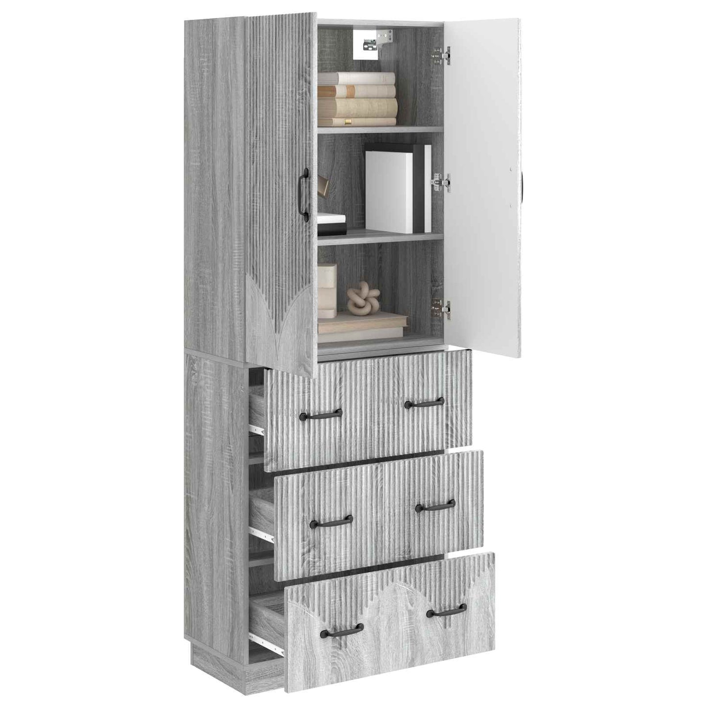 Skapsett 2 pcs Grå Sonoma 66 x 34,5 x 87 cm Konstruert tre