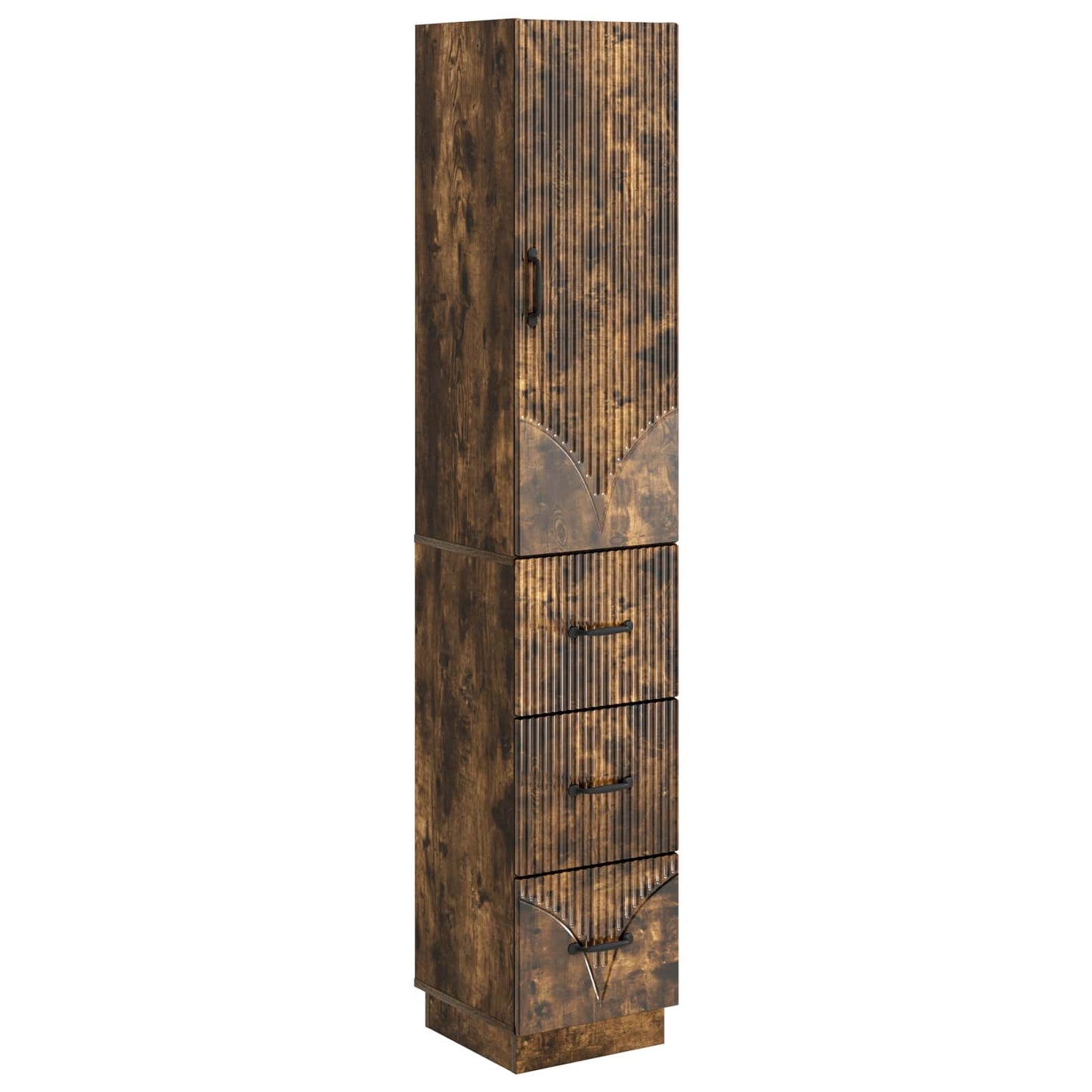 Skapsett 2 pcs Røkt Eik 33 x 34,5 x 87 cm Konstruert tre