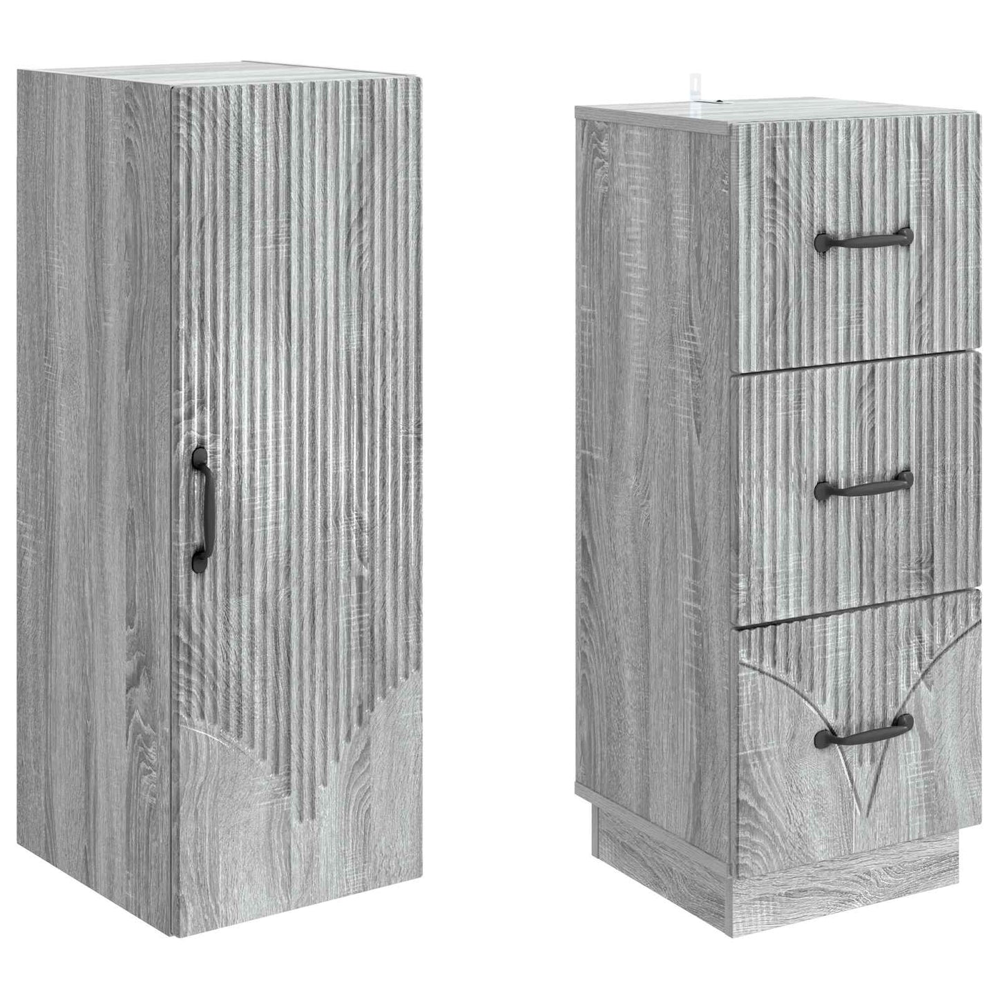 Skapsett 2 pcs Grå Sonoma 33 x 34,5 x 87 cm Konstruert tre