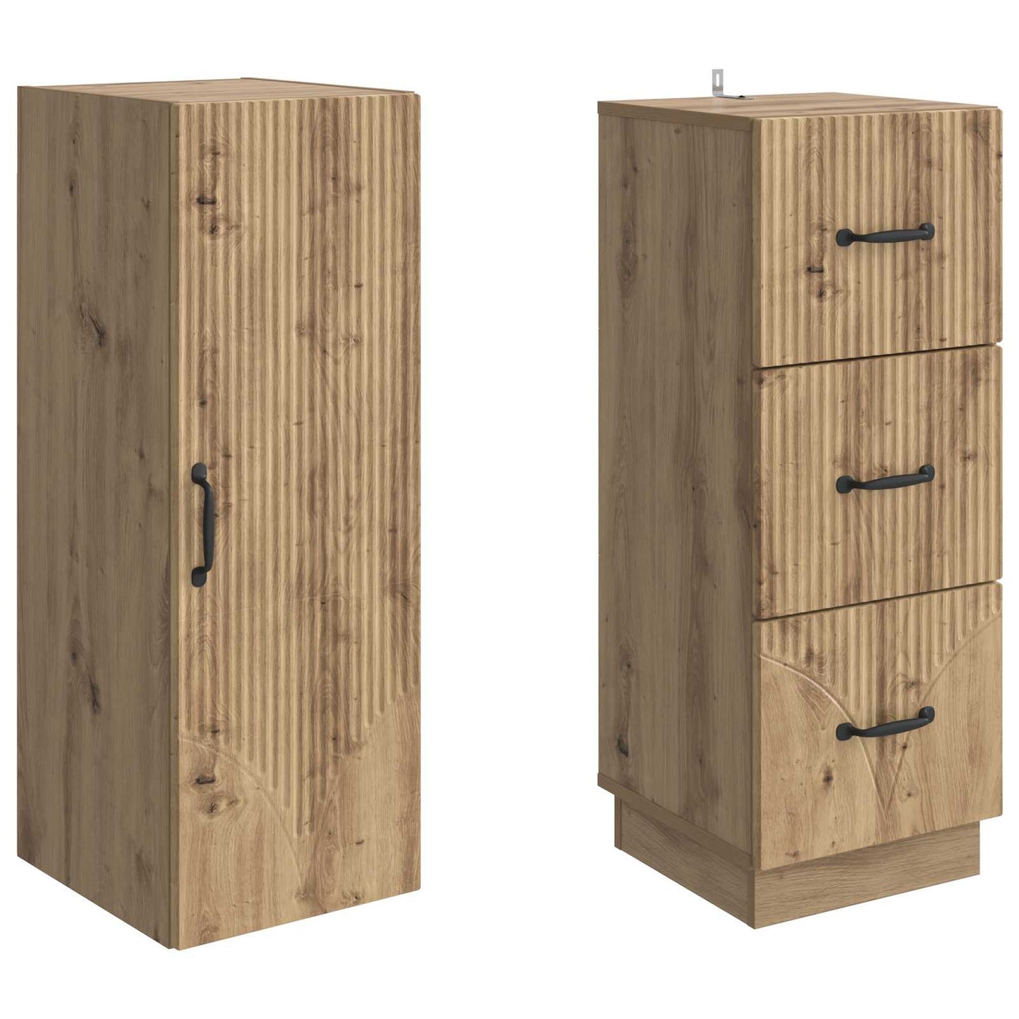 Skapsett 2 stk. 33 x 34,5 x 87 cm Konstruert tre Artisan eik