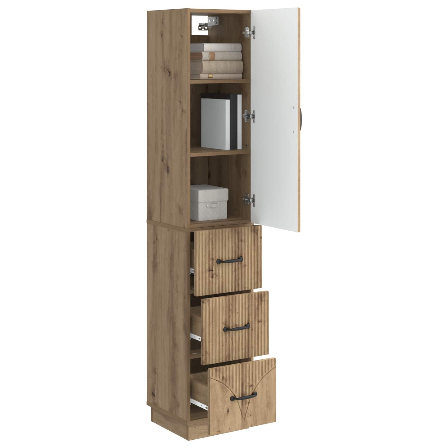 Skapsett 2 stk. 33 x 34,5 x 87 cm Konstruert tre Artisan eik