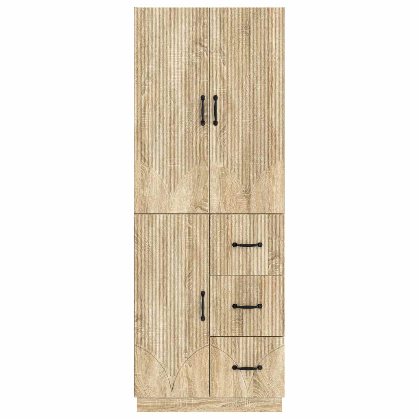 Skapsett 2 pcs Sonoma eik Konstruert tre