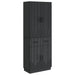 Skapsett 2 pcs Svart Konstruert tre