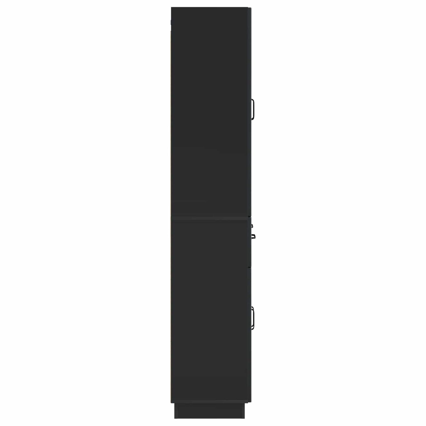 Skapsett 2 pcs Svart Konstruert tre