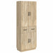 Skapsett 2 pcs Sonoma eik Konstruert tre