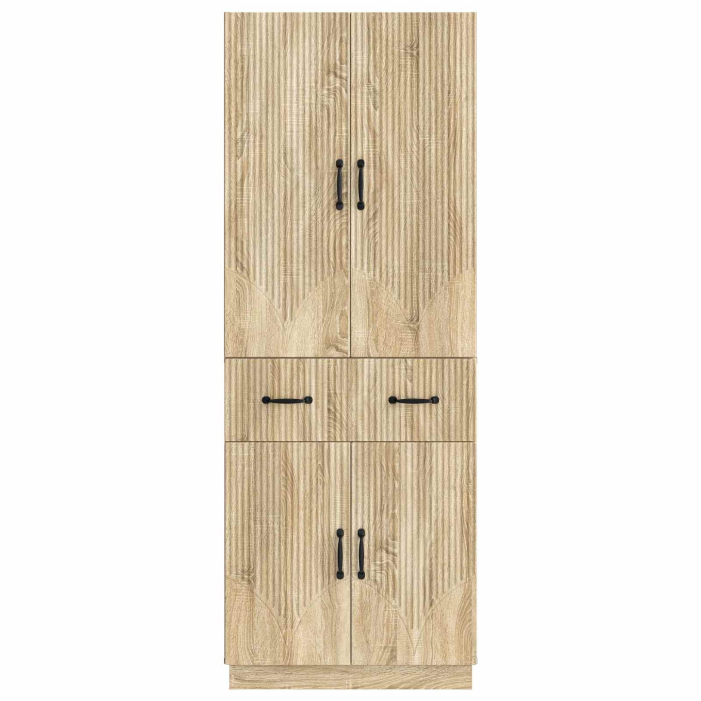Skapsett 2 pcs Sonoma eik Konstruert tre
