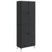 Skapsett 2 pcs Svart Konstruert tre