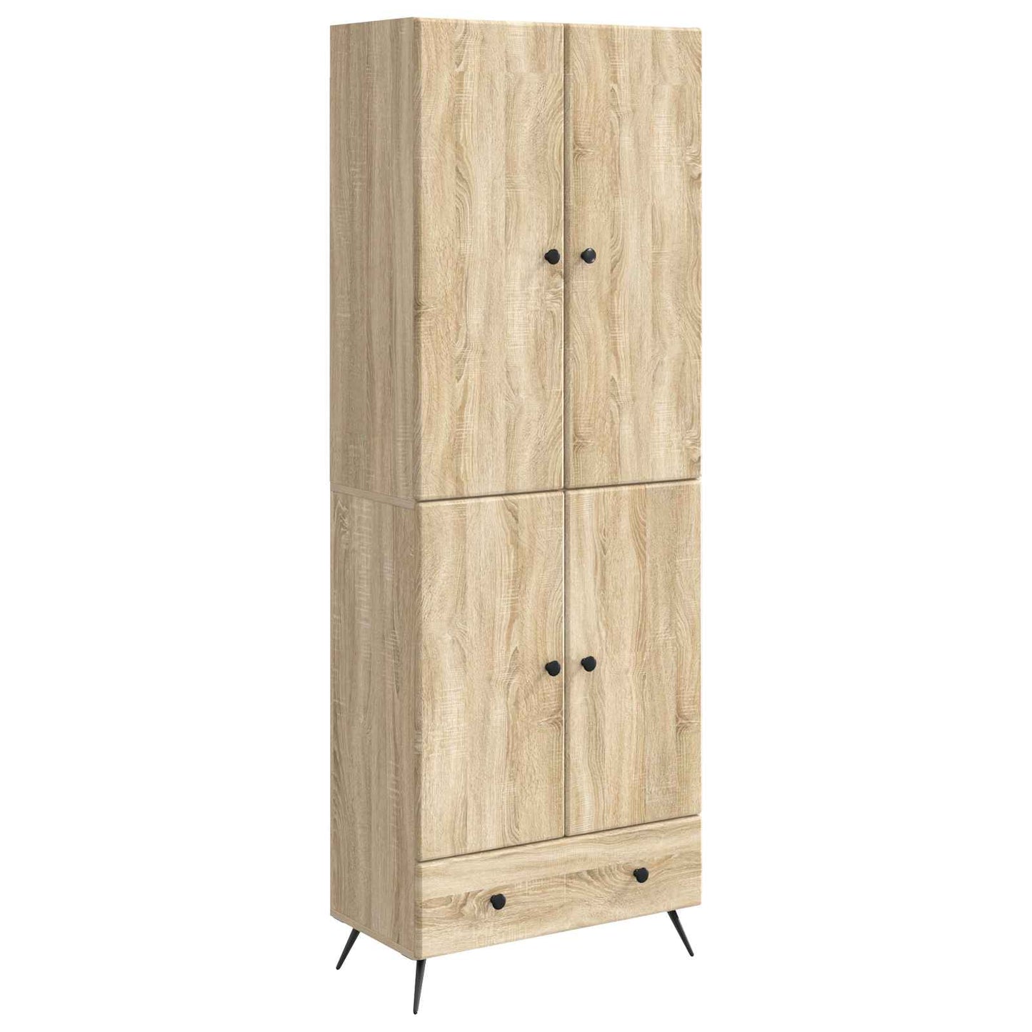 Skapsett 2 pcs Sonoma eik Konstruert tre