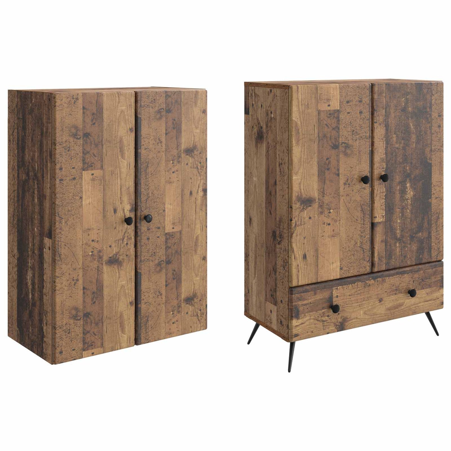Skapsett 2 pcs Gammelt tre Konstruert tre