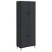 Skapsett 2 pcs Svart Konstruert tre
