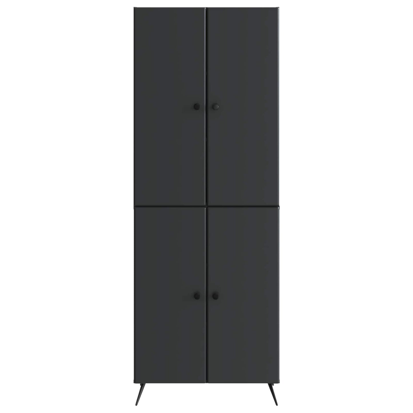 Skapsett 2 pcs Svart Konstruert tre