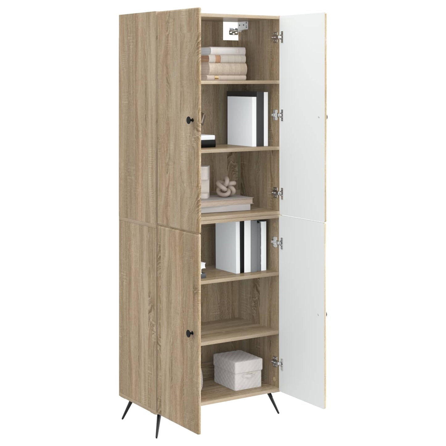 Skapsett 2 pcs Sonoma eik Konstruert tre