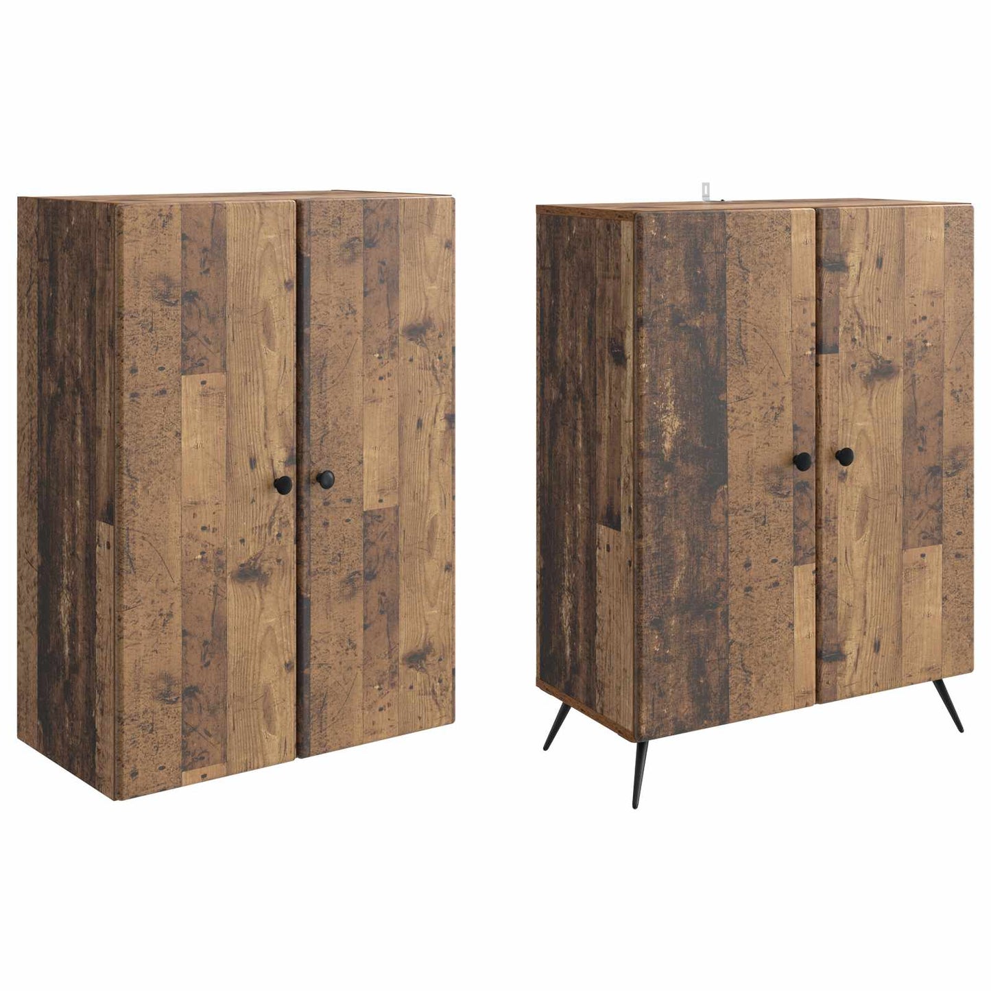 Skapsett 2 pcs Gammelt tre Konstruert tre