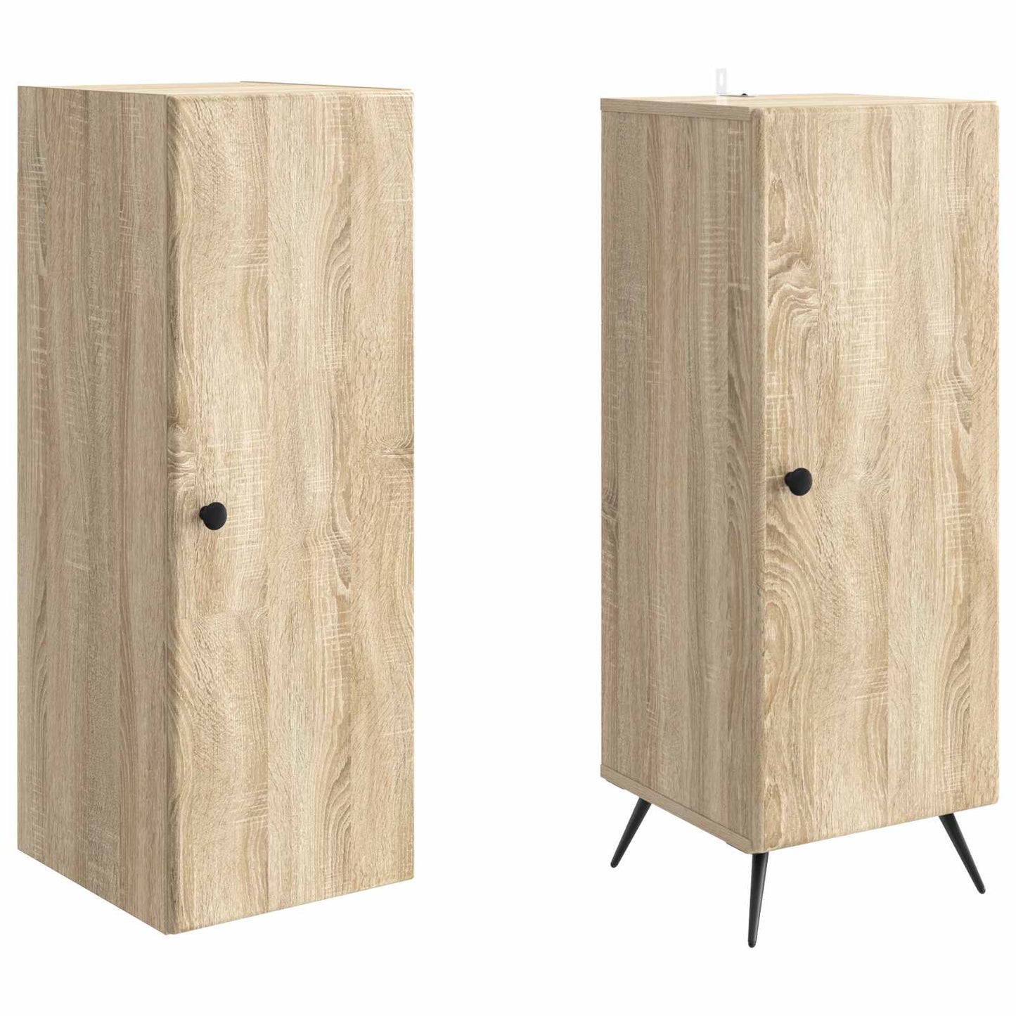 Skapsett 2 pcs Sonoma eik Konstruert tre