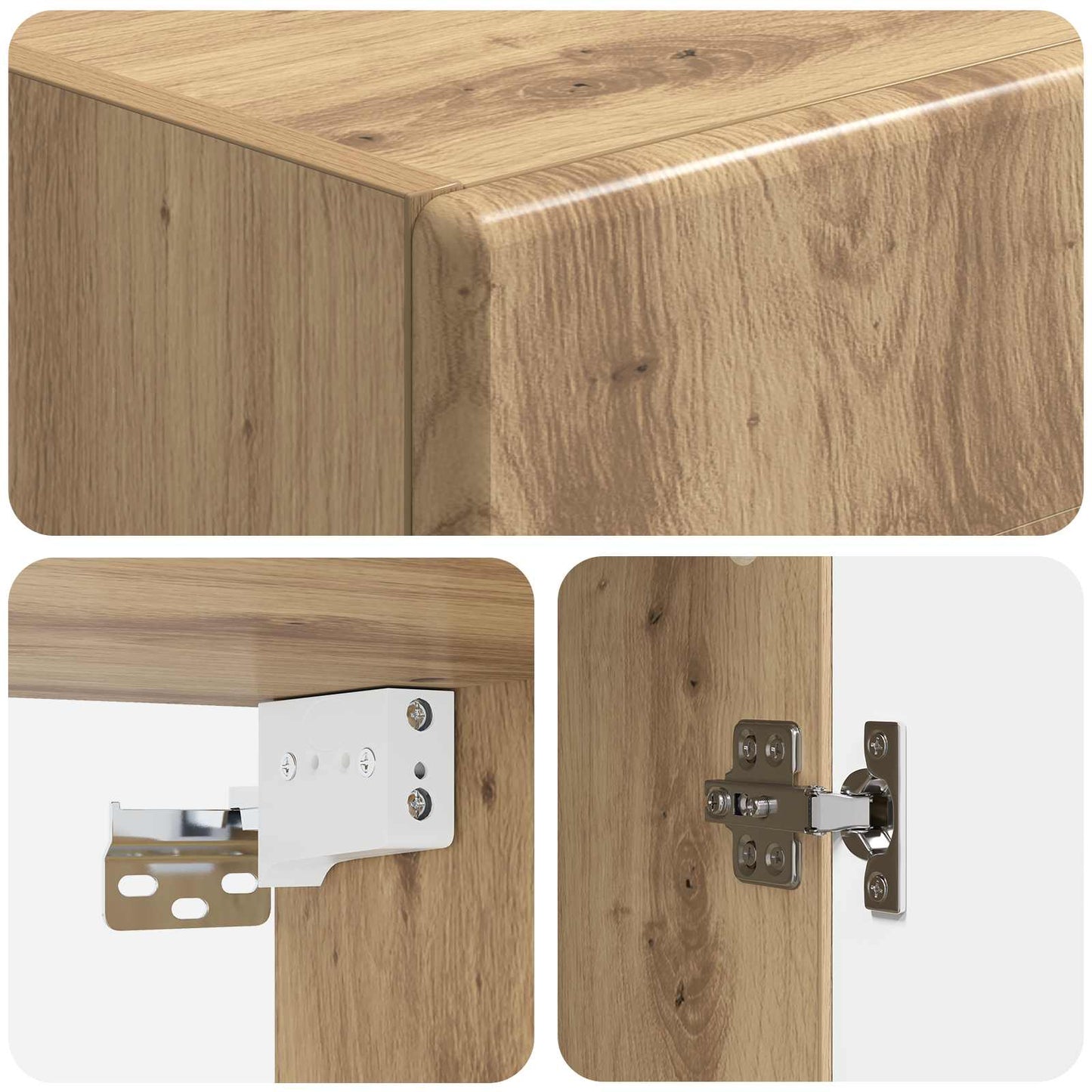 Skapsett 2 pcs Konstruert tre