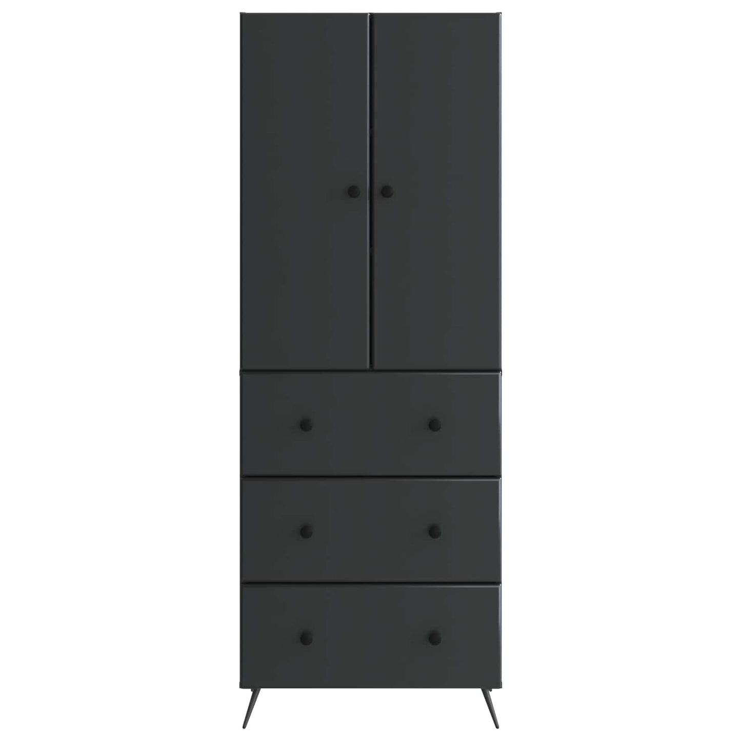 Skapsett 2 pcs Svart 66 x 34,5 x 90 cm Konstruert tre