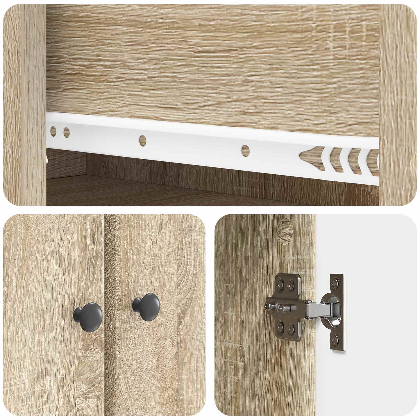 Skapsett 2 pcs Sonoma eik 66 x 34,5 x 90 cm Konstruert tre