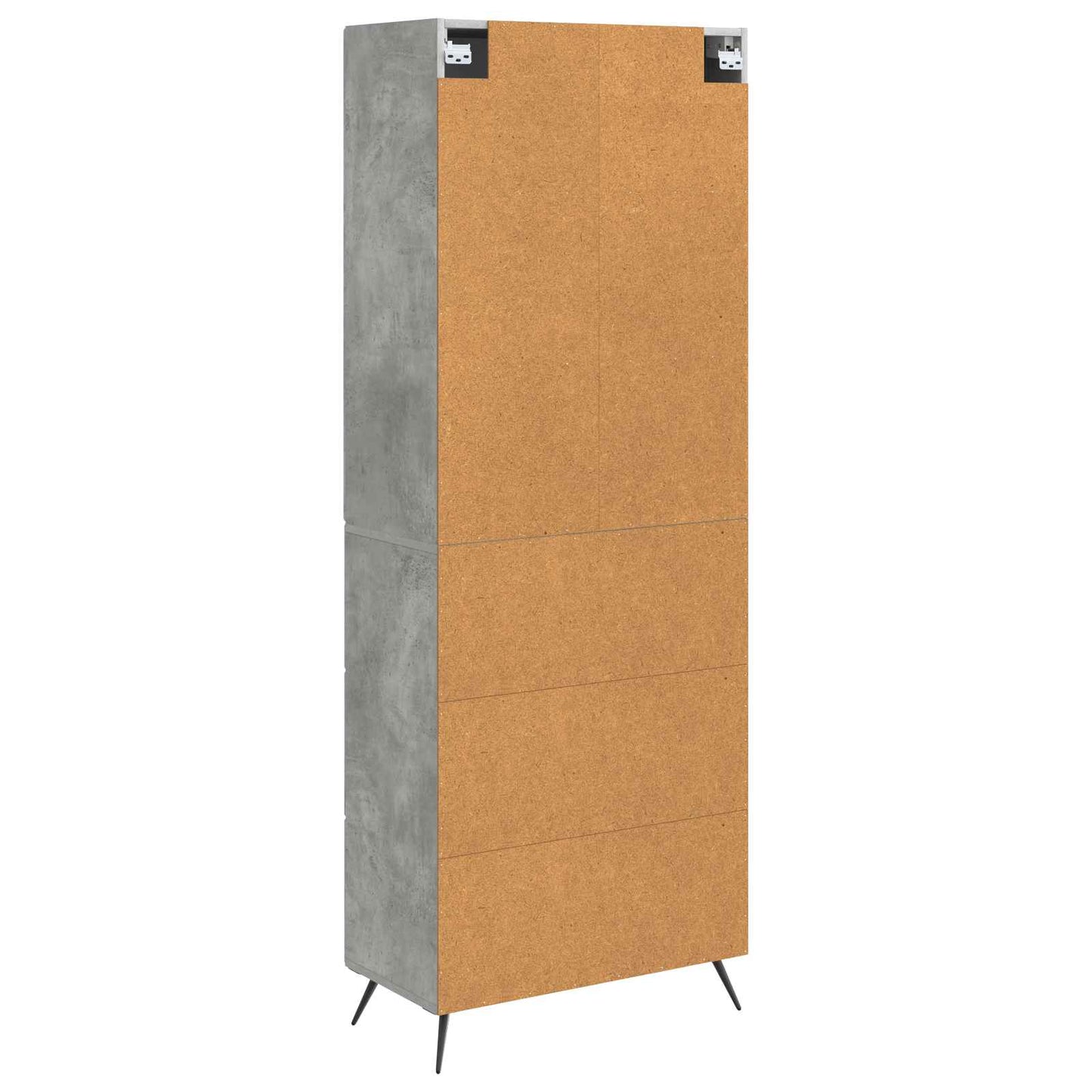 Skapsett 2 pcs Betonggrå 66 x 34,5 x 90 cm Konstruert tre