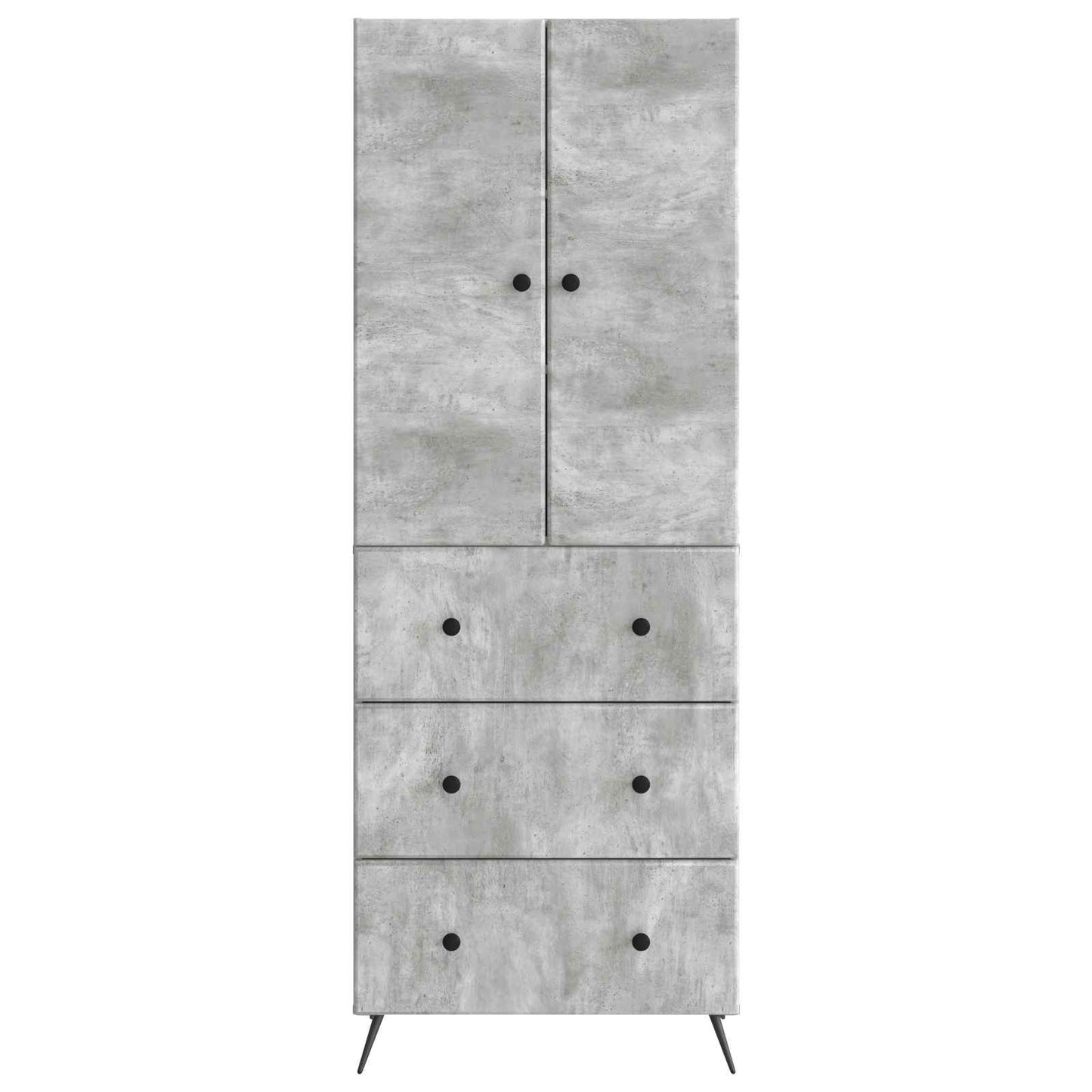 Skapsett 2 pcs Betonggrå 66 x 34,5 x 90 cm Konstruert tre