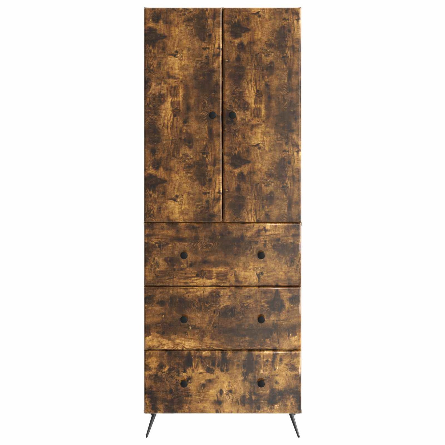 Skapsett 2 pcs Røkt Eik 66 x 34,5 x 90 cm Konstruert tre