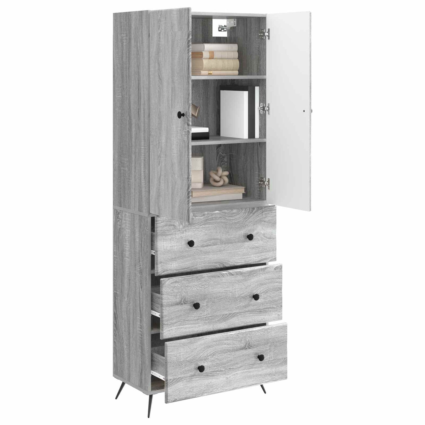 Skapsett 2 pcs Grå Sonoma 66 x 34,5 x 90 cm Konstruert tre