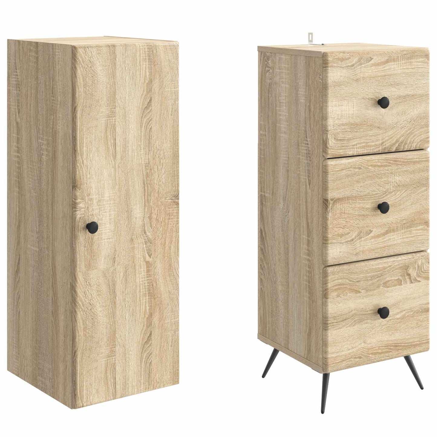 Skapsett 2 pcs Sonoma eik 34,5 x 34,5 x 90 cm Konstruert tre