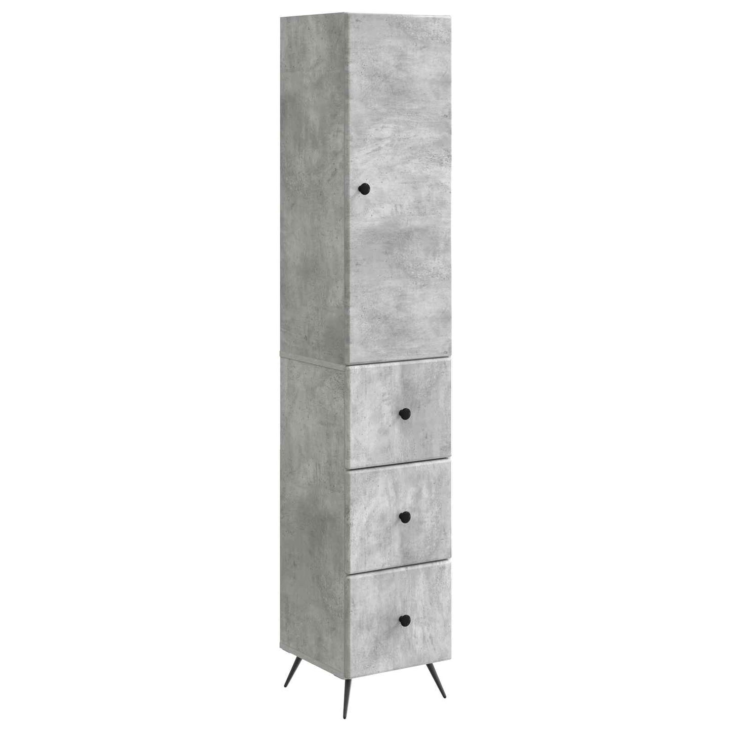 Skapsett 2 pcs Betonggrå 34,5 x 34,5 x 90 cm Konstruert tre