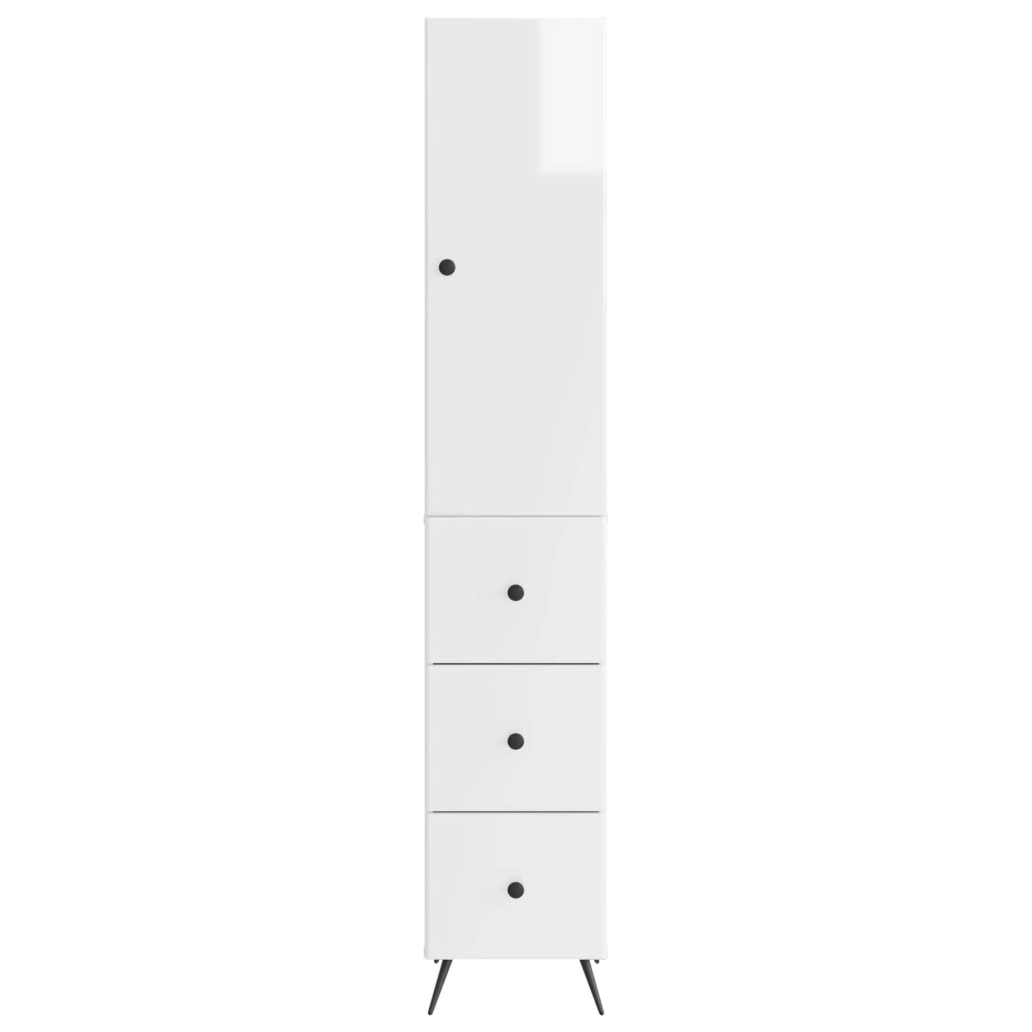 Skapsett 2 pcs Høgglans hvit 34,5 x 34,5 x 90 cm Konstruert tre
