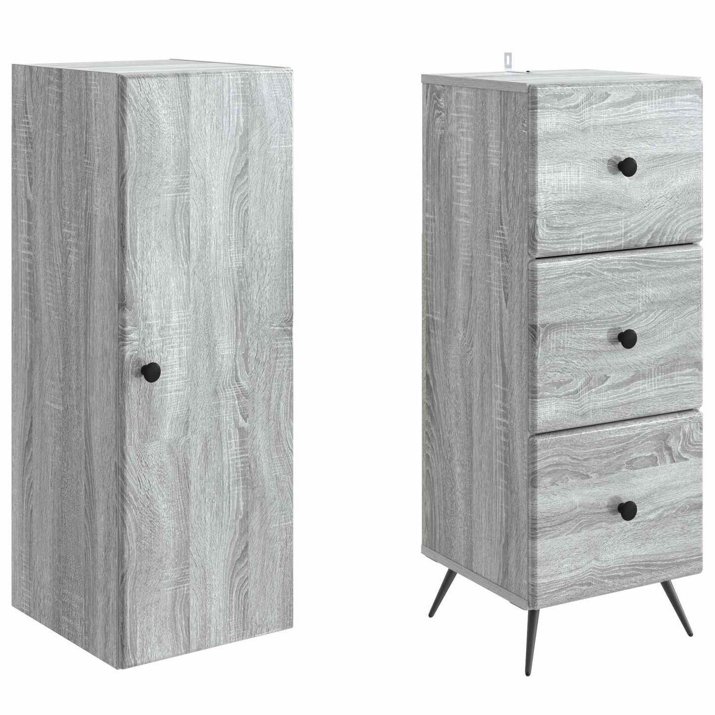 Skapsett 2 pcs Grå Sonoma 34,5 x 34,5 x 90 cm Konstruert tre