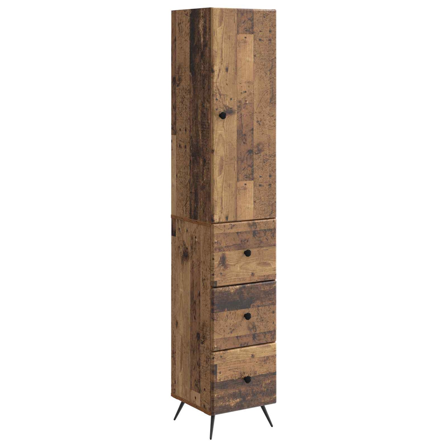 Skapsett 2 pcs Gammelt tre 34,5 x 34,5 x 90 cm Konstruert tre