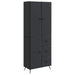 Skapsett 2 pcs Svart Konstruert tre