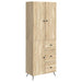 Skapsett 2 pcs Sonoma eik Konstruert tre