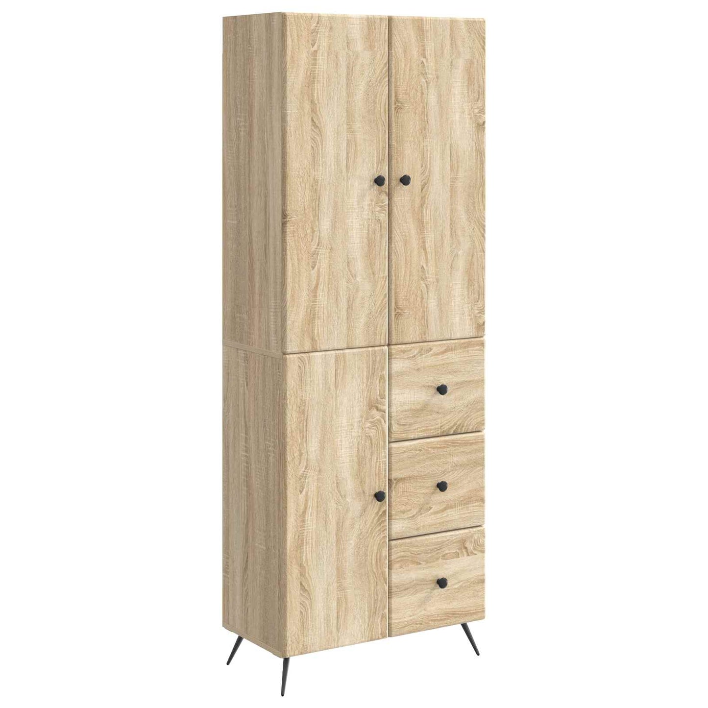 Skapsett 2 pcs Sonoma eik Konstruert tre