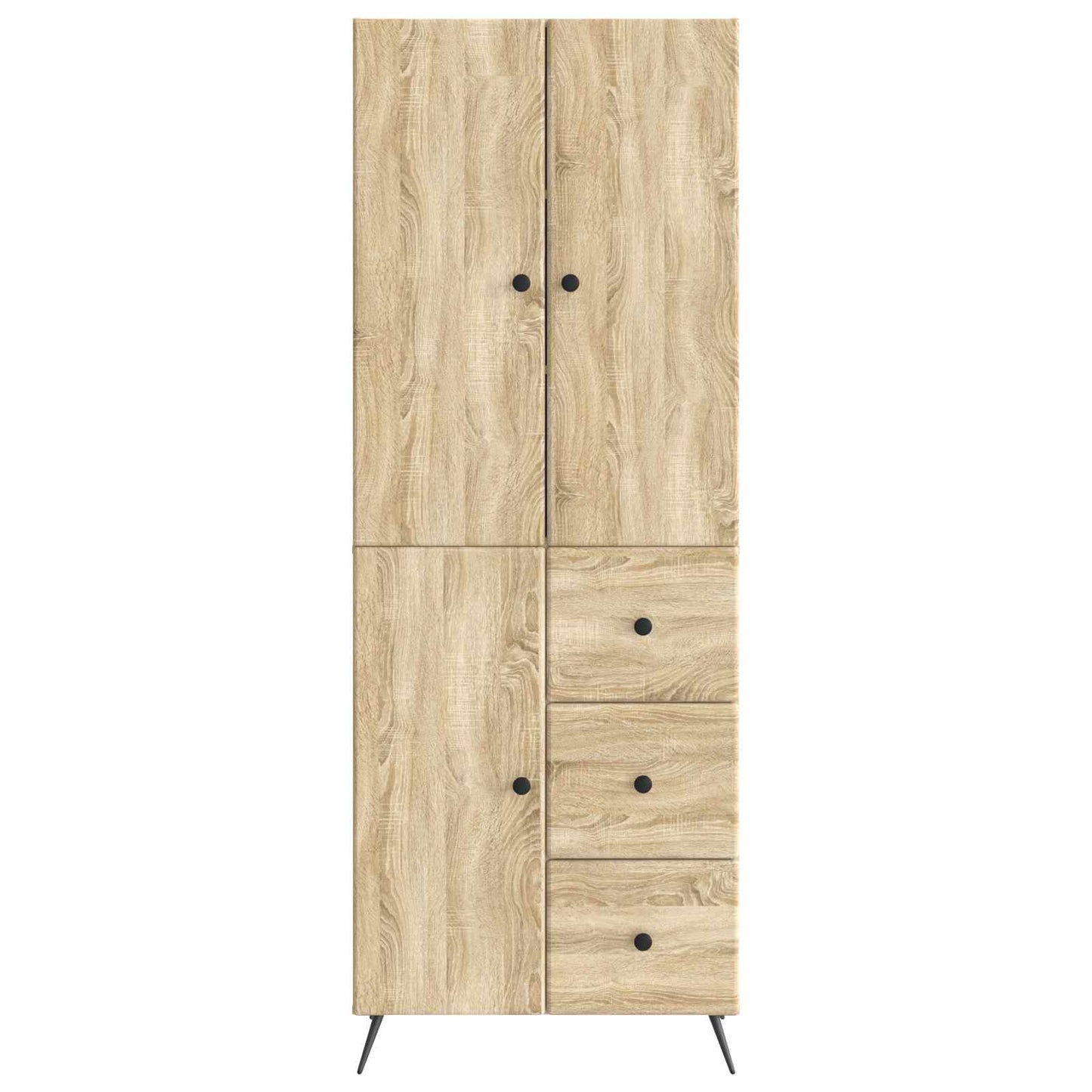 Skapsett 2 pcs Sonoma eik Konstruert tre
