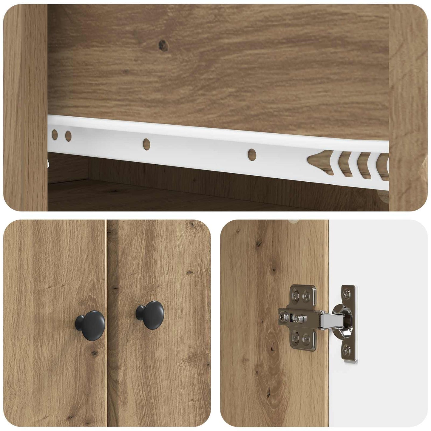 Skapsett 2 pcs Artisan eik Konstruert tre