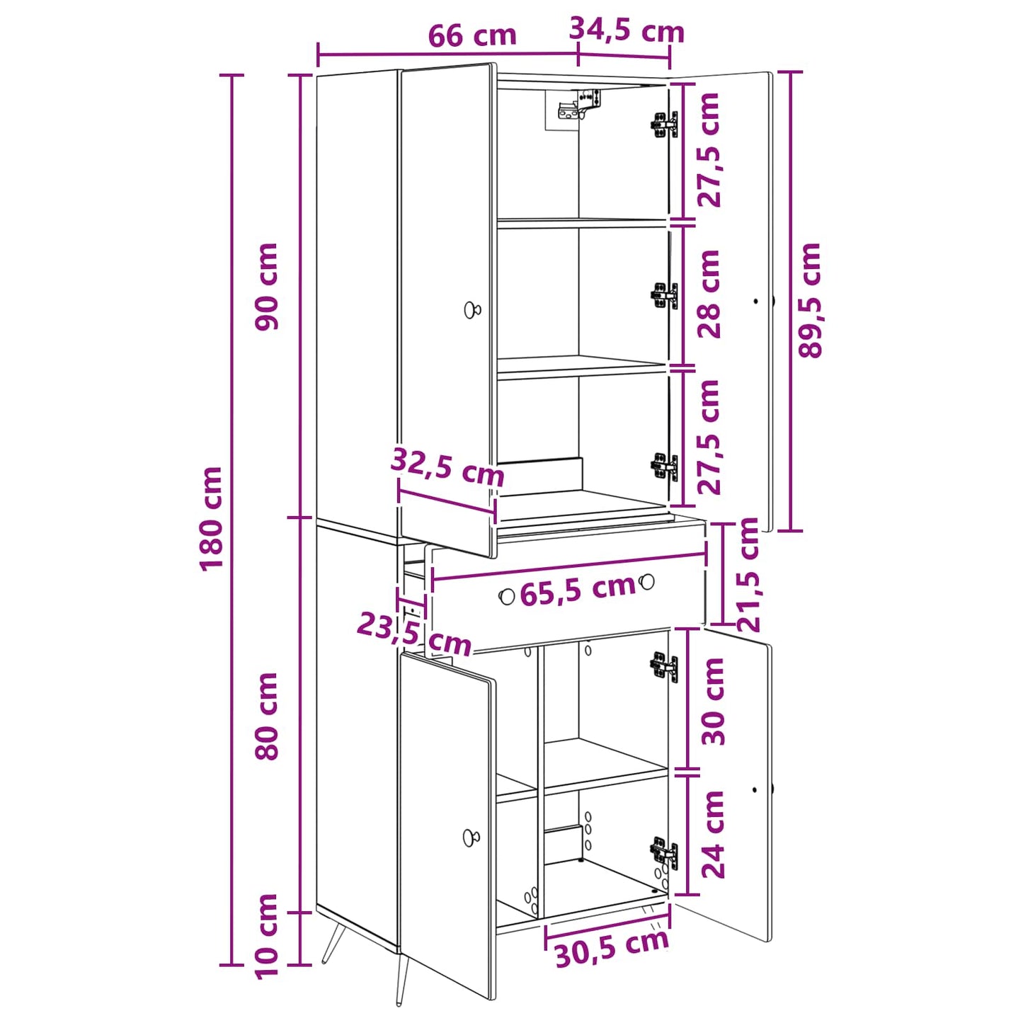 2 pcs Høgglans hvit