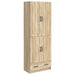Skapsett 2 pcs Sonoma eik Konstruert tre