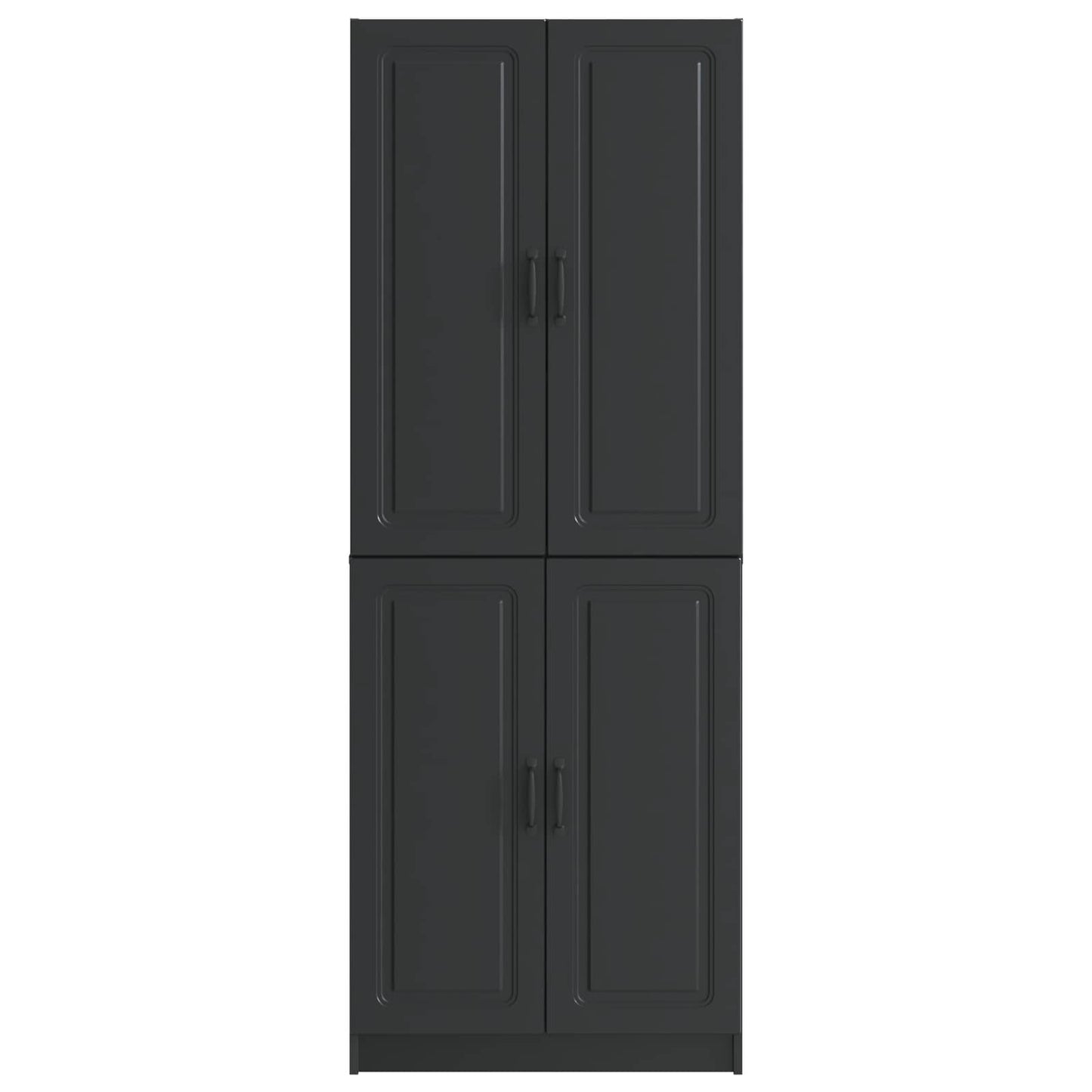 Skapsett 2 pcs Svart Konstruert tre