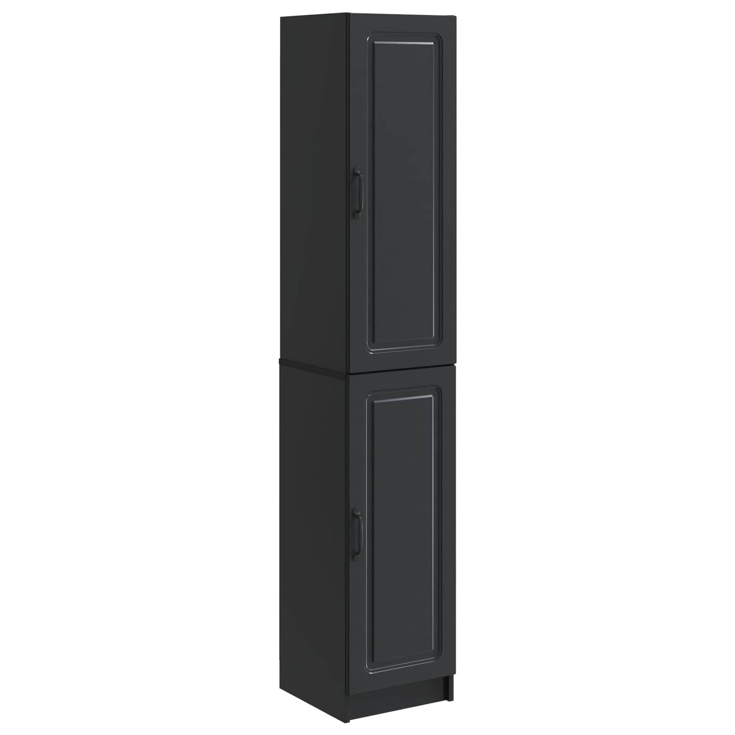Skapsett 2 pcs Svart Konstruert tre