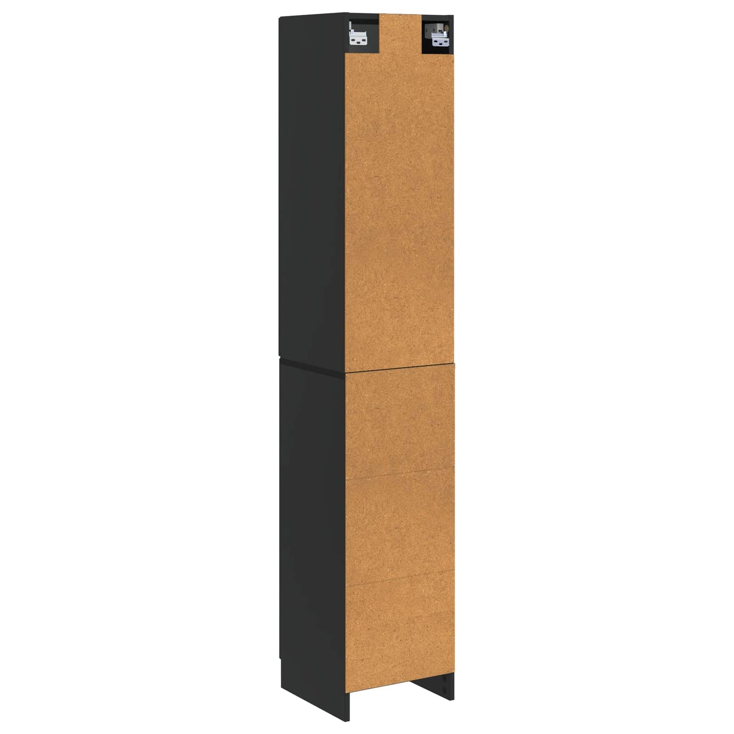 Skapsett 2 pcs Svart Konstruert tre