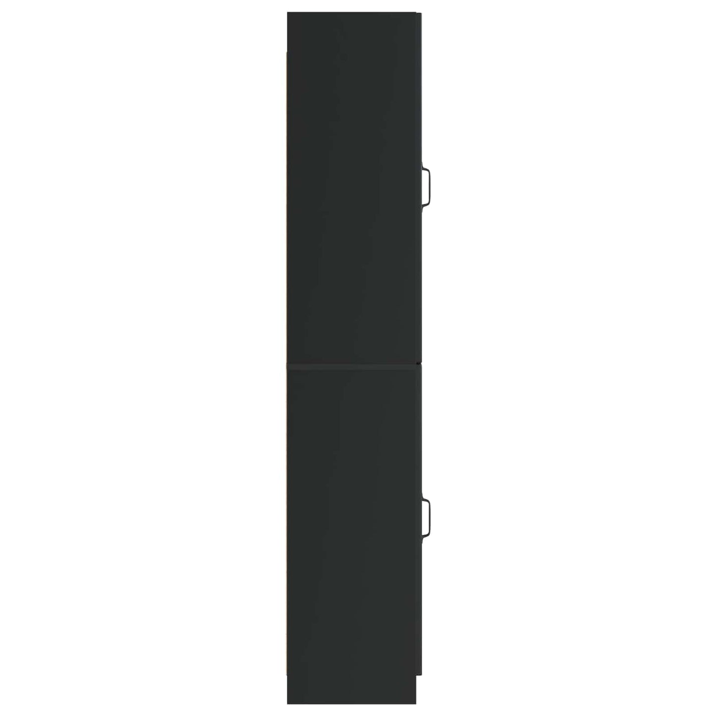 Skapsett 2 pcs Svart Konstruert tre