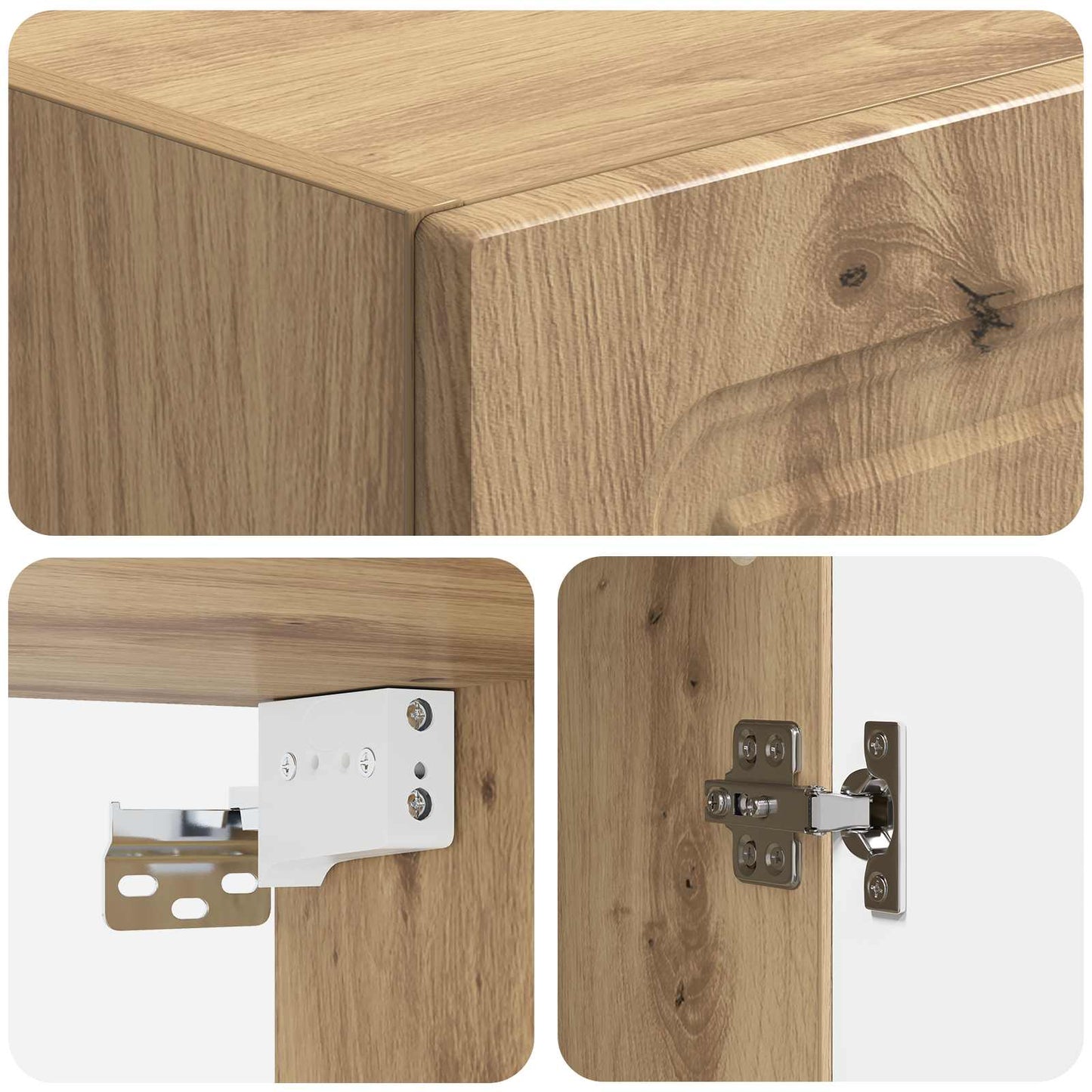 Skapsett 2 pcs Artisan eik Konstruert tre