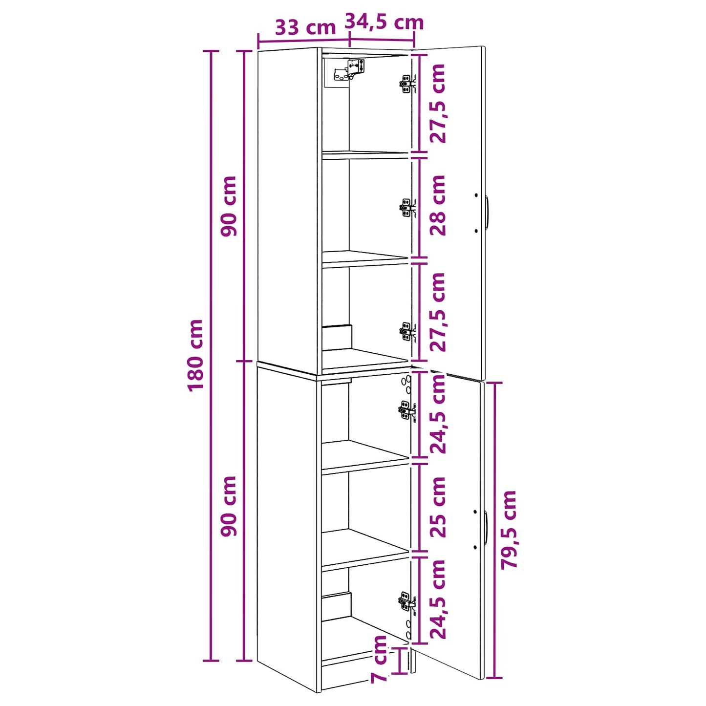 Skapsett 2 pcs Artisan eik Konstruert tre