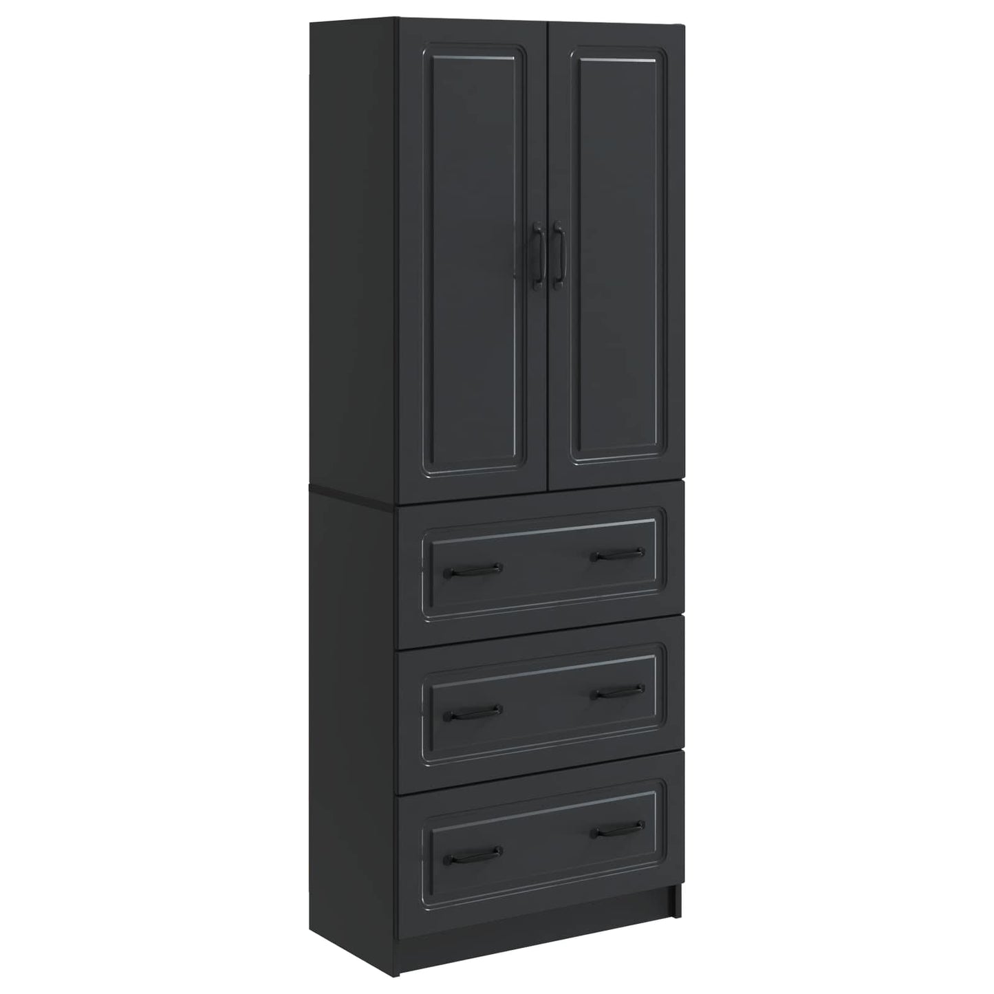 Skapsett 2 pcs Svart 66 x 34,5 x 87 cm Konstruert tre