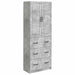 Skapsett 2 pcs Betonggrå 66 x 34,5 x 87 cm Konstruert tre