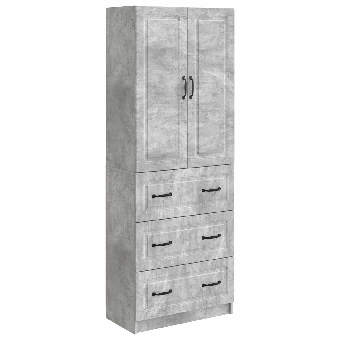 Skapsett 2 pcs Betonggrå 66 x 34,5 x 87 cm Konstruert tre