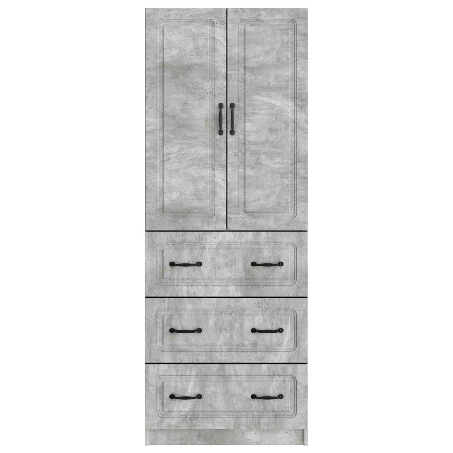 Skapsett 2 pcs Betonggrå 66 x 34,5 x 87 cm Konstruert tre
