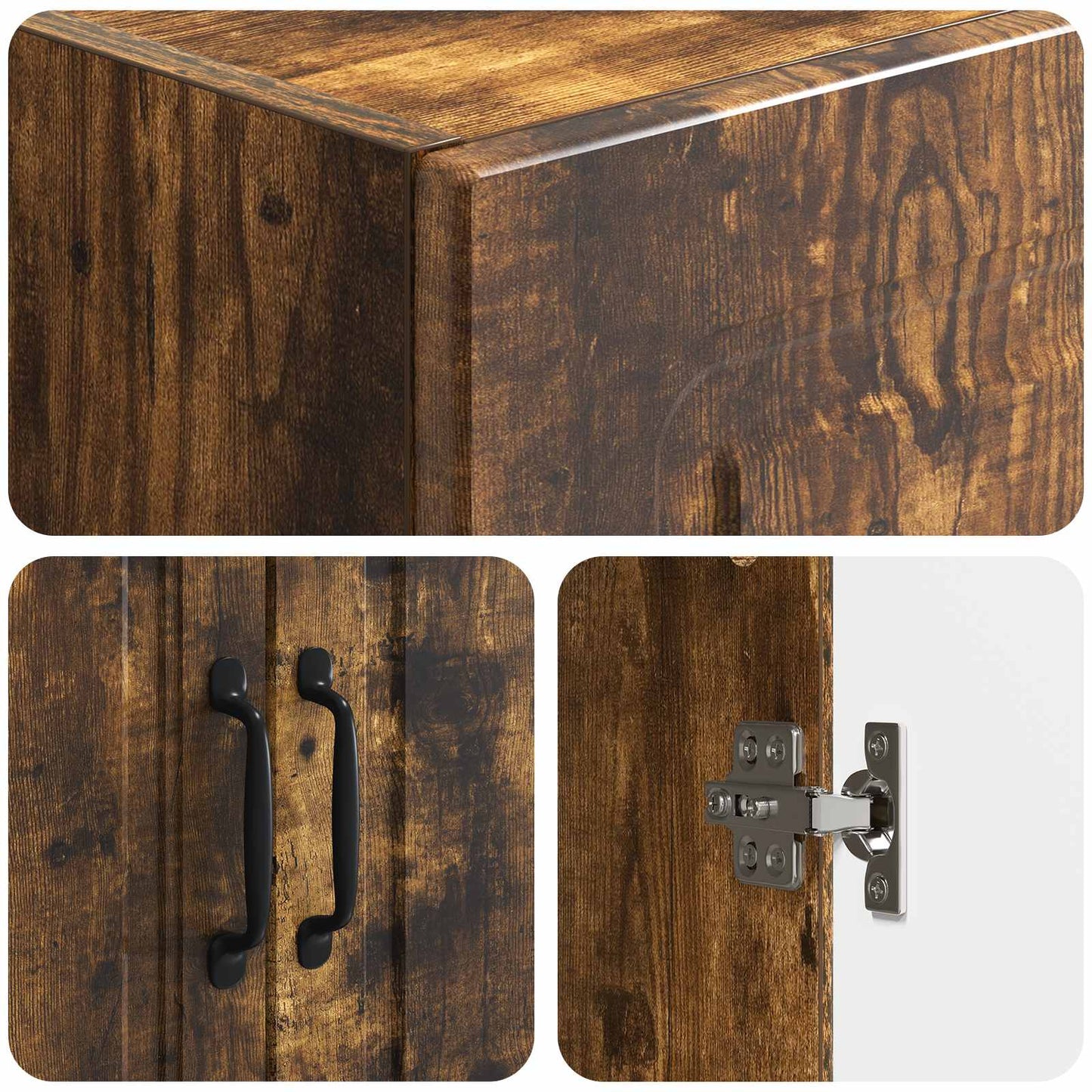Skapsett 2 pcs Røkt Eik 66 x 34,5 x 87 cm Konstruert tre