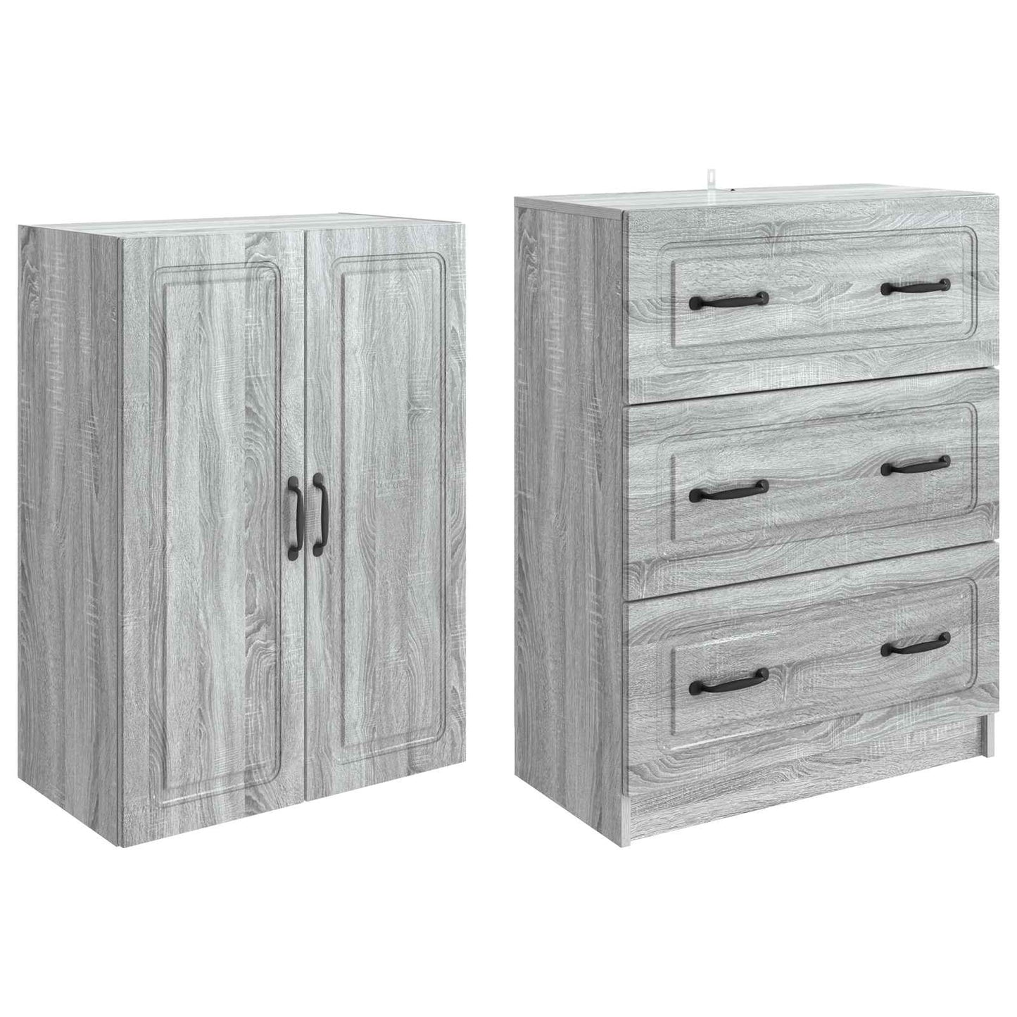 Skapsett 2 pcs Grå Sonoma 66 x 34,5 x 87 cm Konstruert tre